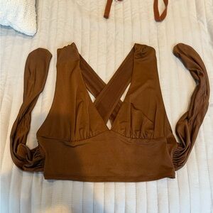 Urban Outfitters Chocolate Wrap Top
